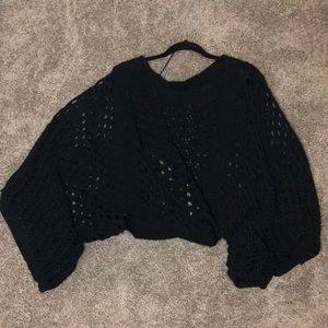 3/$20 DEAL Bar III Black Crop Net Sweater